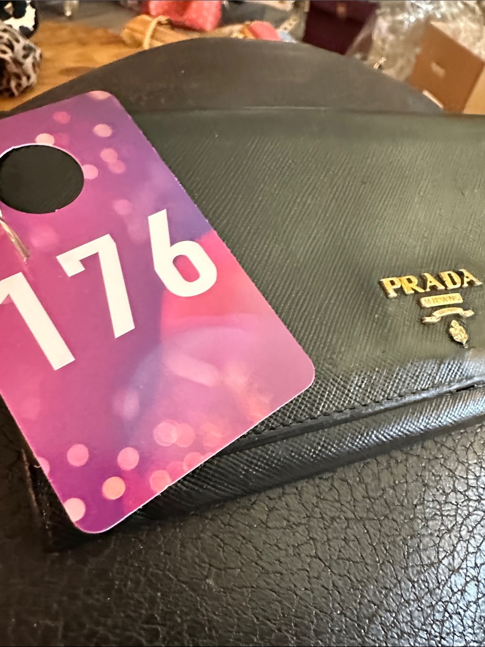 Prada Black Saffiano Leather Clutch Wallet with Gold Logo - Picture 9 of 16